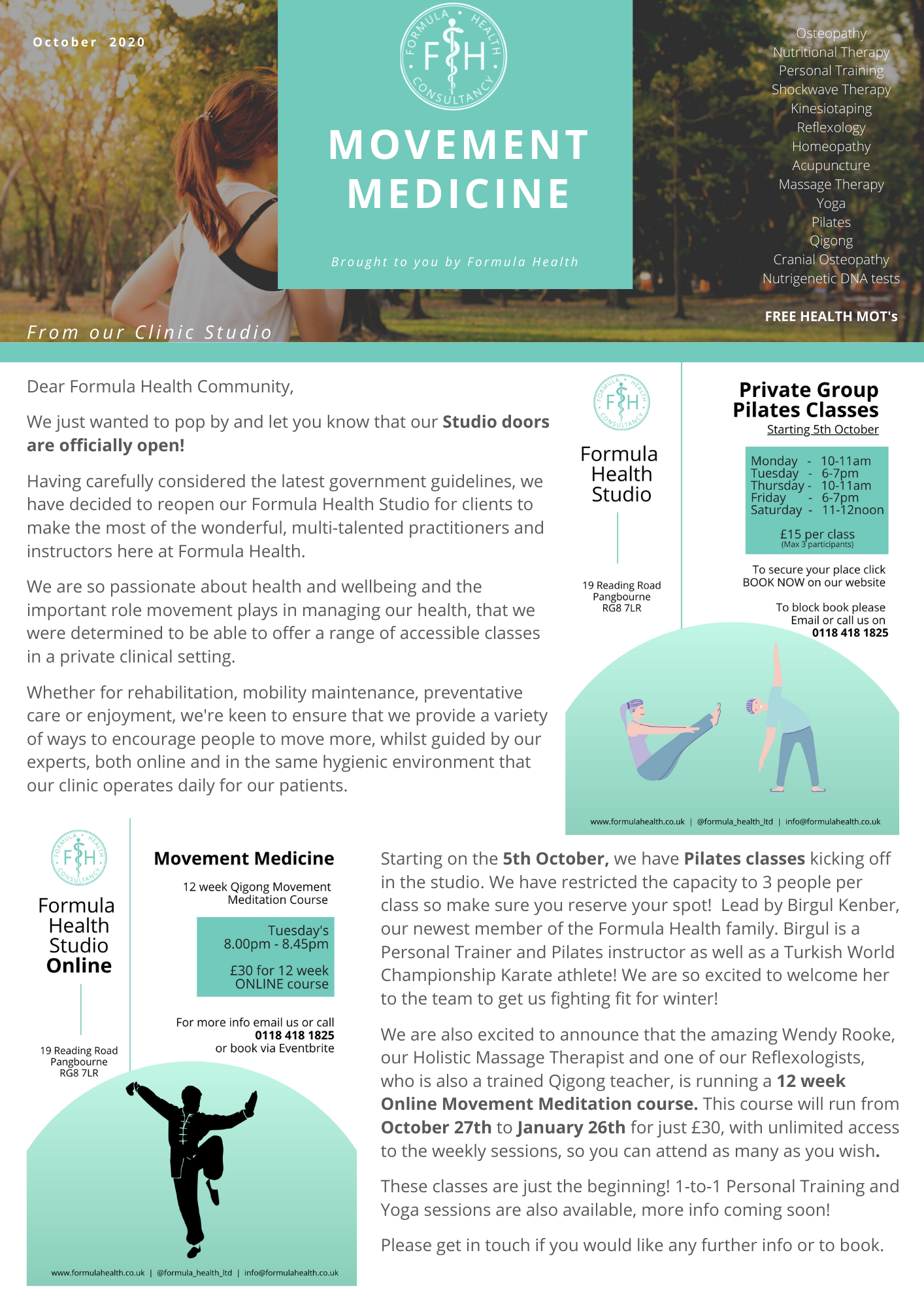 October Newsletter - Movement Medicine