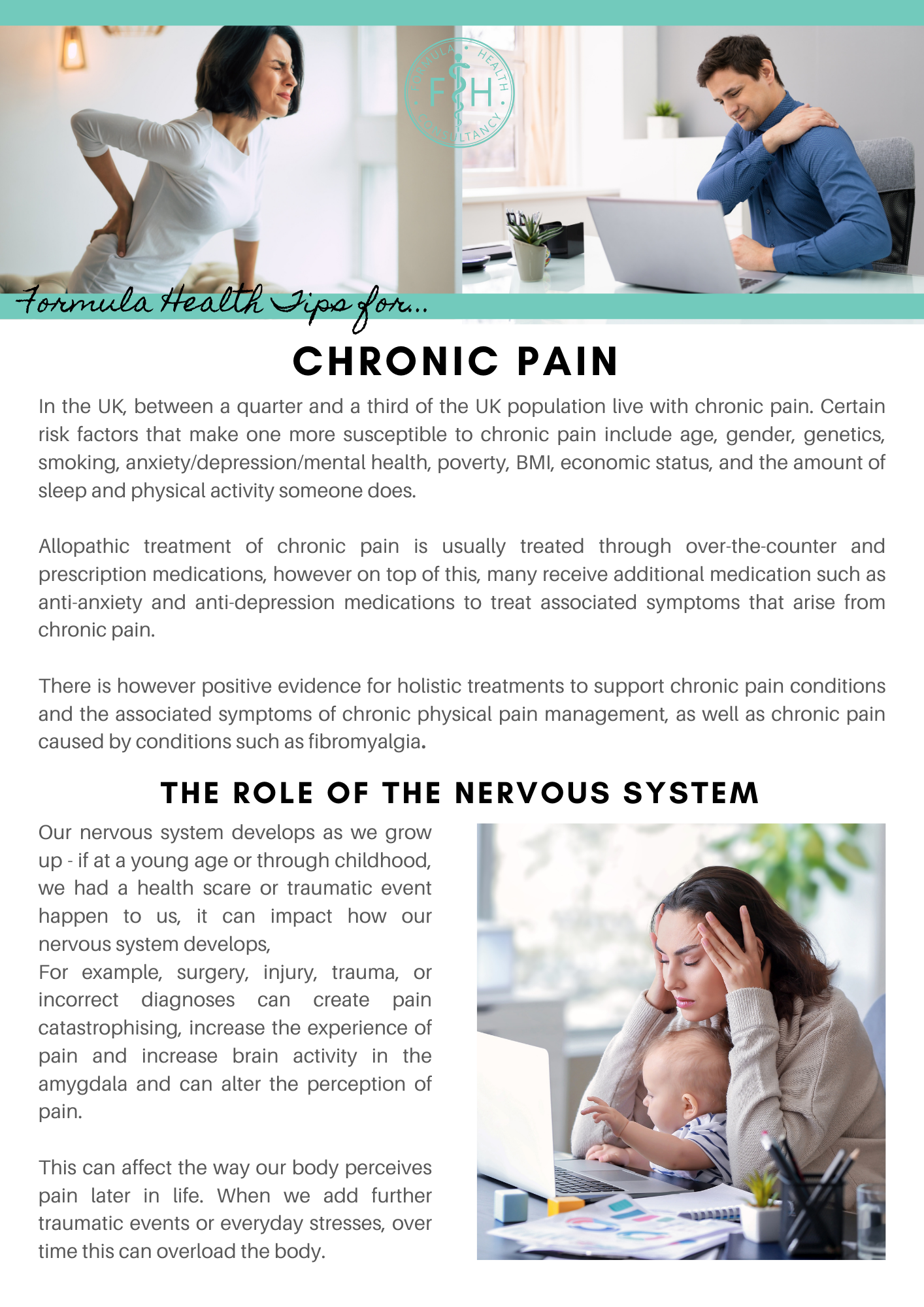 Chronic Pain Help, Osteopath tips for chronic pain, anti-inflammatory food nutrition for chronic pain, acupuncture for pain, exercises for long term pain